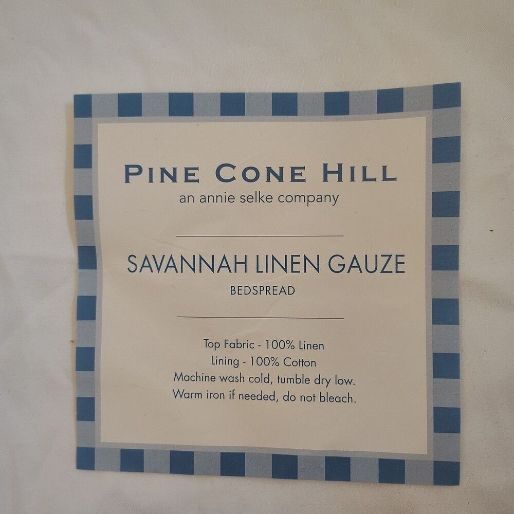 Pine Cone Hill Savannah Linen Gauze Twin Bedspread & Euro Sham White Ivory New